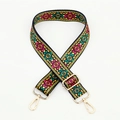 Adjustable bohemian geometric wide shoulder strap with gold metal hooks for handbags - No. 103 / Gold