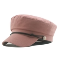 Roséfarbene Schiffermütze mit schwarzen Kordeln und silbernen geprägten Metallknöpfen - M (56-58cm) / Rosa