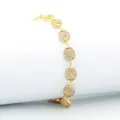Golden iced-out pig-nose link bracelet with sparkling pavé zircons and a luxury finish - Style 4-Pig Nose Marina Bracelet