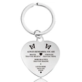 Detail of silver heart keychain with engraved inspirational quote and butterfly icons - Inspirational Butterfly Style (X00009) / Silver