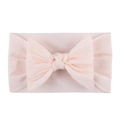 Soft nylon baby headband with a large handmade bow decoration in a light pink color - Light Pink