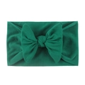 Soft nylon baby headband with a large dark green bow for toddlers and infants - Dark Grass Green