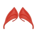 Vibrant red latex elf ears for Halloween cosplay and fantasy costume parties - 10CM OPP Bag / Red (10CM)