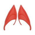 Cosplay latex elf ears in bright red color for Halloween and costume party decoration - 12CM OPP Bag / Red (12CM)