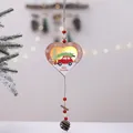 Luminous heart wooden Christmas ornament with LED car pattern and pinecone accent - Heart Car