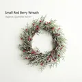 Christmas wreath with red berries, pine cones and snow detail, small 42cm diameter - Small Red Berry Wreath / Diameter 42CM