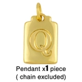 Detailed close-up of a gold letter Q pendant featuring a textured hip-hop 3D design - Q (Chain Not Included)