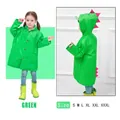 Green dinosaur hooded raincoat set with matching rain boots for toddlers and kids - Dark Green