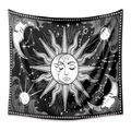 Bohemian black and white sun and moon tapestry with celestial constellation patterns - 73X95CM / Brushed Fabric / Bohemian Sun and Moon