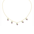 Collier doré avec pendentifs raisins en zircon violet et vert dans un style d'été délicat - Style Raisin Violet (XL00090)