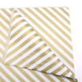 White tissue paper with gold diagonal stripes for gift wrapping and flower bouquets - Gold Diagonal Stripes