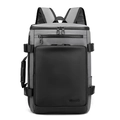 Versatile grey and black waterproof business backpack with buckle compression straps - Gray