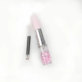 Pink lipstick ballpoint pen with sparkling star liquid sand and two refills - 10pcs Black Gel Ink Refills 0.65CM