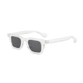Modern square transparent frames sunglasses with dark grey lenses for men and women - Transparent Frame Grey Lens