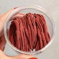 Elastic red hair bands pack in a clear cylinder container with high stretch durability - 20 PCS (OPP Bag) / Orange Red
