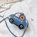 Simpatica borsa a tracolla blu a forma di auto per bambini con scritta POLICE e stella - Blu