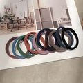 Set of 10 multicolor high-elasticity hair ties in neutral tones on white surface - 10 Pcs/Set / Korean Colors
