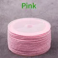 DIY jewelry crafting rope 2mm pink braided pineapple cord on a clear plastic spool - Pink