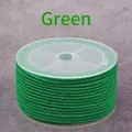 Green 2mm pineapple braided cord on transparent spool for DIY jewelry and necklaces - Green