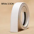 Cintura in pelle bianca motivo litchi da 3,5 cm di larghezza con guida a scorrimento - 3.5cm Bianco Pelle Resistente ai Graffi