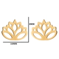 Minimalist gold lotus stud earrings for women with 8mm by 10mm size dimensions - 306 Lotus / Gold