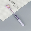Purple quicksand gel pen with magical star wand topper and colorful liquid glitter - Purple Rod Red Heart White Wing