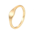 Anillo minimalista de acero de titanio chapado en oro de 14K con diseño asimétrico - US 7 / Oro de 14K Redondo