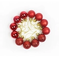 Red 3cm Christmas ball set with glossy, matte, and glitter finishes for tree decoration - Red