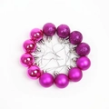 3cm magenta Christmas ball ornaments in shiny, matte, and glitter finishes, 12 pieces - Rose Red