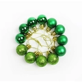 Green 3cm Christmas ball set with glossy, matte and glitter finishes for tree decor - Green