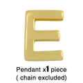Detailed view of golden letter E pendant with a smooth matte finish, charm only - Letter E Pendant Only