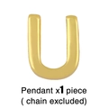 Detailed view of polished golden letter U pendant with smooth metallic texture - Letter U Pendant Only