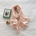 Pink cashmere-feel winter scarf with elegant tassels and soft premium texture - Apricot