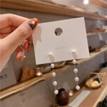 Eleganti orecchini lunghi in argento s925 con nappe di perle e catena dorata raffinata - Stile Nappa di Perle Ago Argento S925