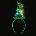Diadema de árbol de Navidad luminosa con estrellas doradas y luces LED de colores - Árbol Verde Con Luz (RL520-3)