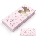 Rectangular pink butterfly paper lash box with butterfly-shaped window and display card - Rectangle / Rectangular Box No. 233 Pink Base Pink Butterfly