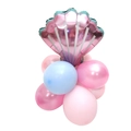 Set di palloncini a conchiglia rosa e in lattice pastello per feste a tema sirena - Stile Guida Stradale Conchiglia Rosa
