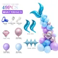 Kit arco palloncini coda di sirena 49 pezzi rosa blu viola per decorazioni compleanno - Set Piccolo Arco di Palloncini a Tema Sirena
