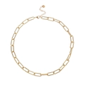 Collier minimaliste en acier inoxydable doré avec chaîne à trombones et extension réglable - 45cm+5cm / Style Trombone Doré (YN-650G)