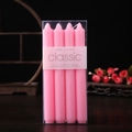 Pink taper candle set of 4 pieces, 20cm height, smokeless and dripless for dining decor - 4Pcs Set / Pink
