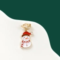 Detail of Christmas snowman ear clip with festive red scarf and comfortable white pad - No.12 Snowman Clip-on Earring (Single)