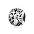 925 sterling silver hollow letter Y charm with vintage floral and butterfly engravings - 925 Silver / Letter Y