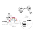 Details von hypoallergenen Edelstahl-Regenbogen-Ohrringen mit Steckverschluss - Regenbogen Pressverschluss-Silber (EA617101S)
