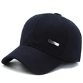 Berretto da baseball invernale blu navy da uomo con paraorecchie e decoro in metallo - Regolabile / Blu Notte