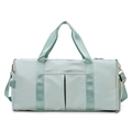 Light green large capacity fitness bag with separate shoe compartment and adjustable strap - Large / Green