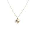 Golden Capricorn zodiac pendant necklace with delicate O-chain on white background - 1#-Capricorn