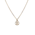 Minimalist golden titanium steel necklace with circular Gemini zodiac sign pendant - 4#-Gemini