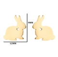 Orecchini a perno a forma di coniglio dorato con cuore traforato 9mm x 12mm - Oro (283)