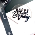 Clear circular double-layer acrylic Happy Birthday cake topper for party decorations - Acrylic / Black