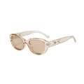 Cat-Eye-Sonnenbrille mit champagnerfarbenem Rahmen und braunen Gläsern für Damen - Transparenter Tee-Rahmen Tee-Gläser